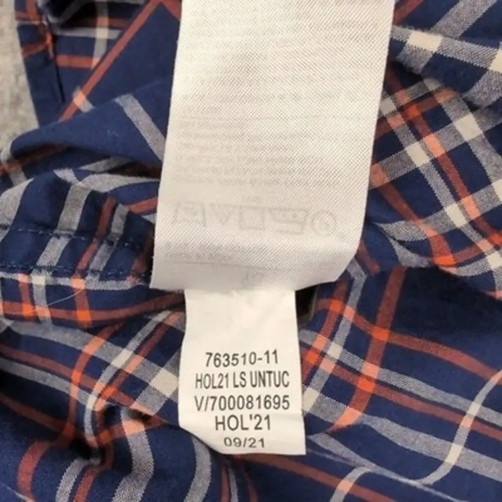 Banana Republic Shirt Mens XL Blue Plaid Button Up Long Sleeve Untucked Fit